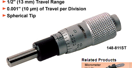 千分尺头：行程13mm