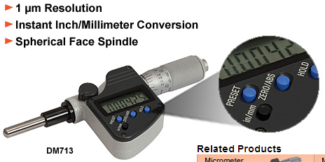 数字千分尺头：行程25mm